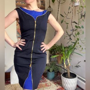 VERSACE Navy Viscose Versace Dress 44
